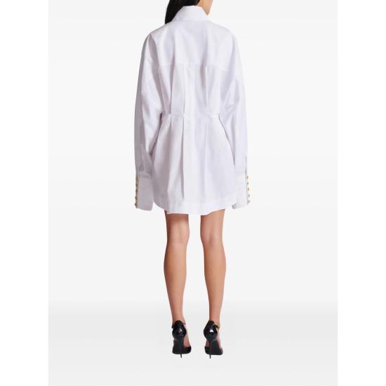 26SS 발망 미디 원피스 GF1R9412 CB09 0FB WHITE - BALMAIN