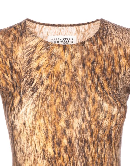  MM6 메종마르지엘라 바디수트 티셔츠 Mm6 메종 마르지엘라 롱 슬리브 바디 브라운 - MM6 MAISON MARGIELA