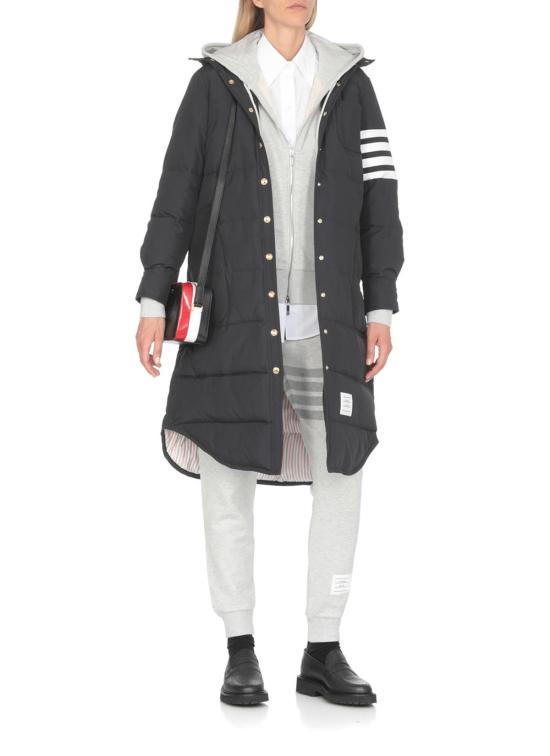  톰브라운 스트레이트 팬츠 톰 브라운 4바 스웨트팬츠 라이트 그레이 - THOM BROWNE