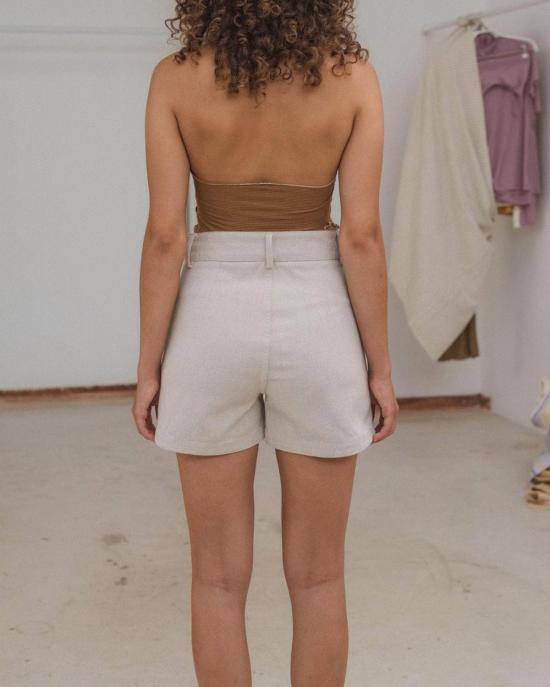  베이스레인지 데님 숏팬츠 나발로 쇼츠, 재활용 면 데님 소재 - BASERANGE