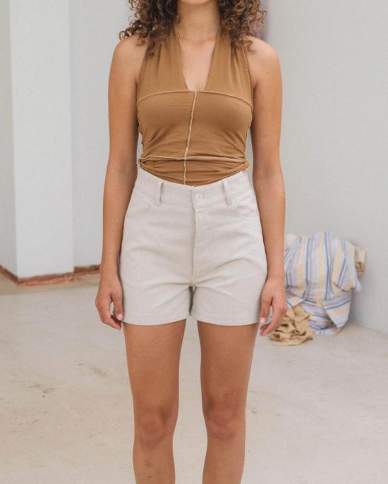  베이스레인지 데님 숏팬츠 나발로 쇼츠, 재활용 면 데님 소재