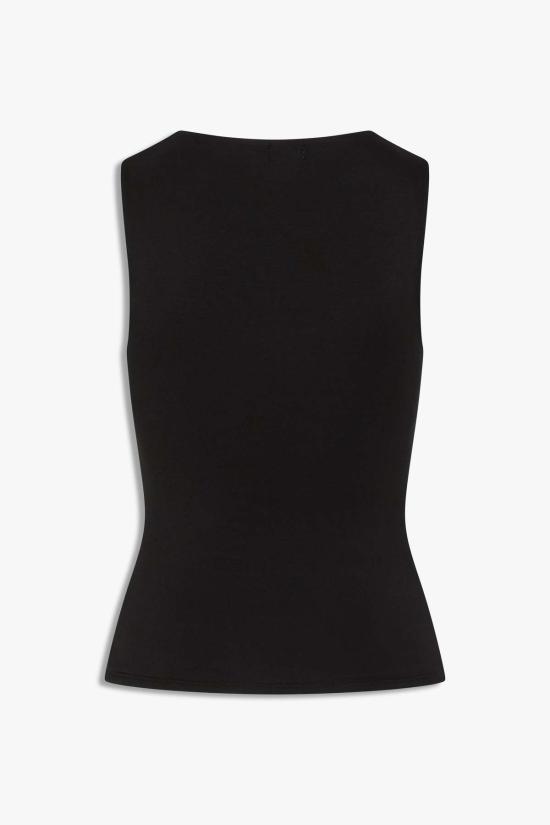  저스트 블랙 데님 블라우스 민소매 탱크탑 - JUST BLACK DENIM