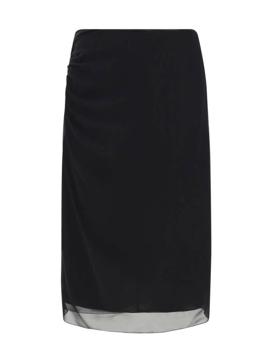  프라다 미디 스커트 블랙