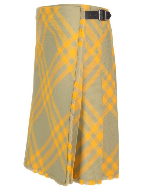  버버리 미디 스커트 자수 실크  멀티컬러 - BURBERRY