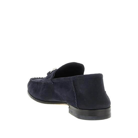 25FW 구찌 스웨이드 메탈 클램프 로퍼 831269 AAEQY 4009 BLUE - GUCCI