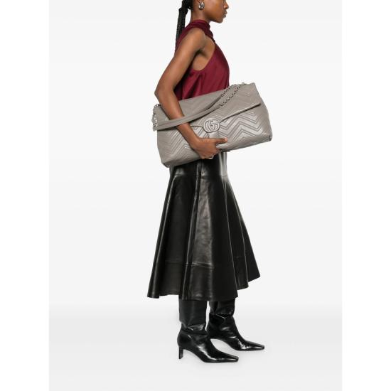 25FW 구찌 GG 마몽 맥시 숄더백 850653 AAFS1 1242 GREY - GUCCI