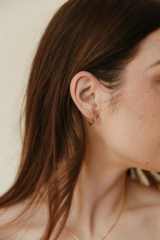  시에라 윈터 주얼리 이어링 악마의 눈 스터드 귀걸이 블루 토파즈 - SIERRA WINTER JEWELRY