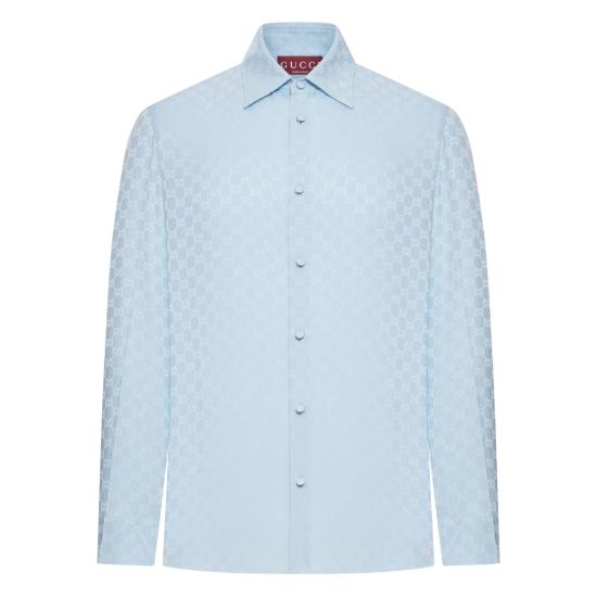 25FW 구찌 실크 자카드 쇼츠 847034 ZATF9 4977 BLUE