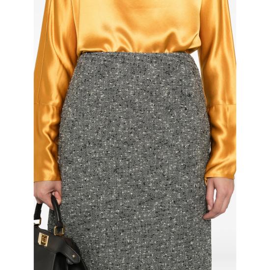 25FW 구찌 씨드 울 스커트 846316 ZAT2D 9024 GREY GOLD - GUCCI