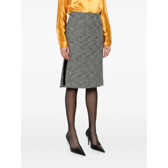 25FW 구찌 씨드 울 스커트 846316 ZAT2D 9024 GREY GOLD - GUCCI
