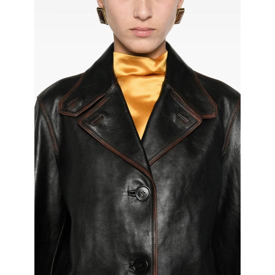 25FW 구찌 가죽 자켓 838397 XNBAZ 1080 BLACK BROWN - GUCCI