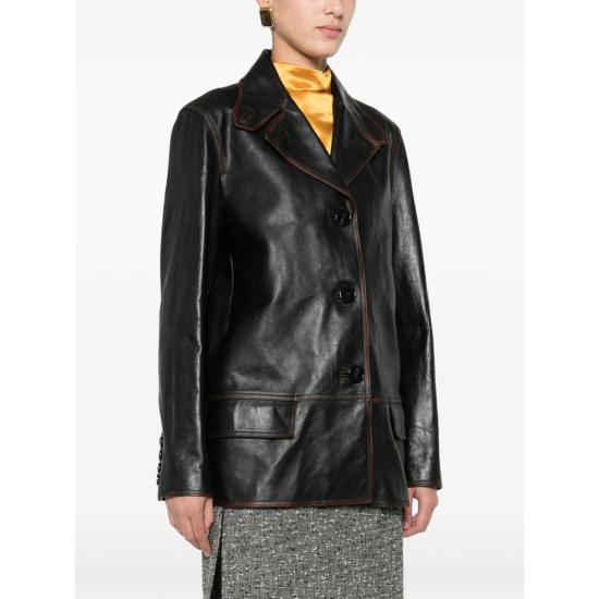 25FW 구찌 가죽 자켓 838397 XNBAZ 1080 BLACK BROWN - GUCCI