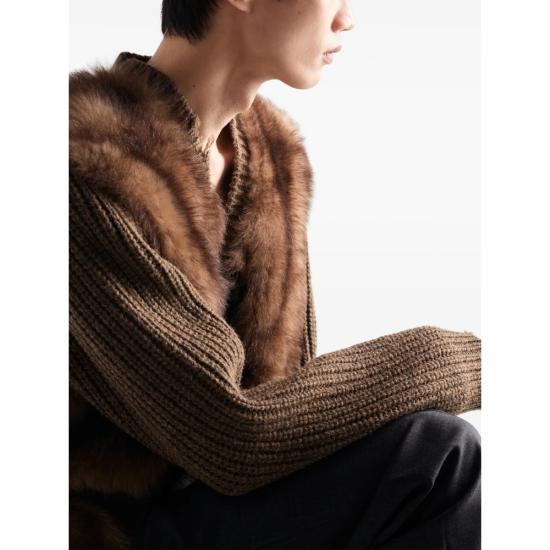 25FW 프라다 가디건 UPW588 S OOO 17WY F098L BROWN - PRADA