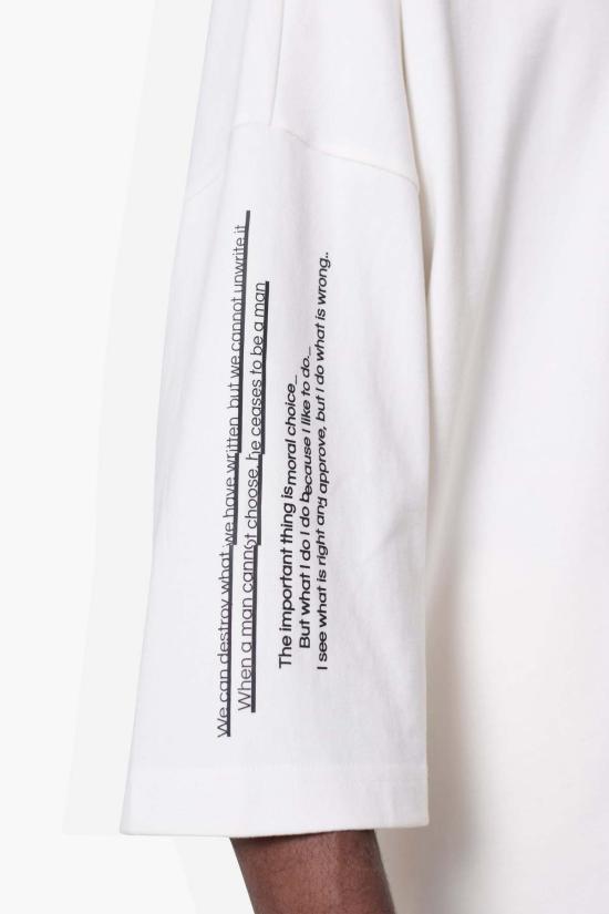  더 셀렉트 반팔 티셔츠 셀렉트 세잉스 휴즈 티 오프 화이트 - THE CELECT