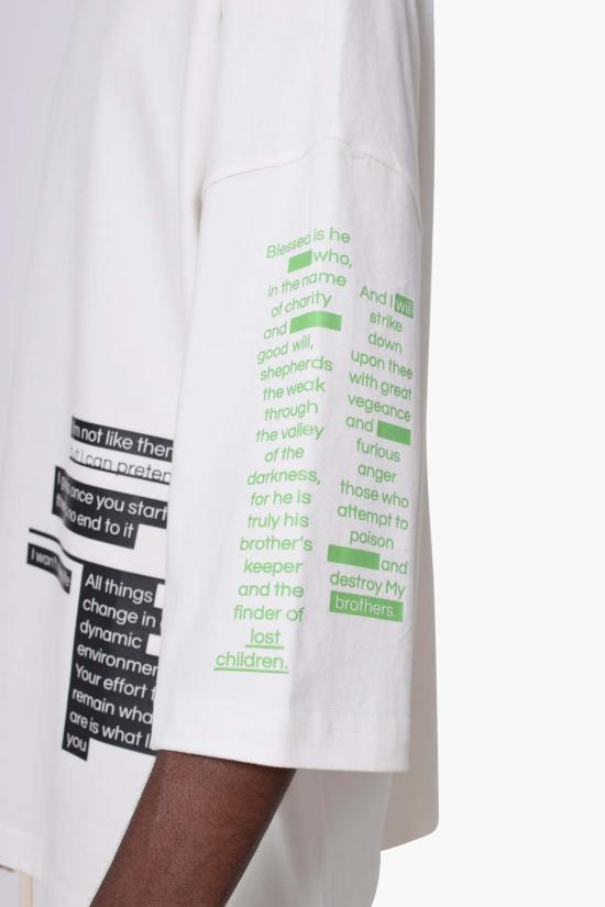  더 셀렉트 반팔 티셔츠 셀렉트 세잉스 휴즈 티 오프 화이트 - THE CELECT