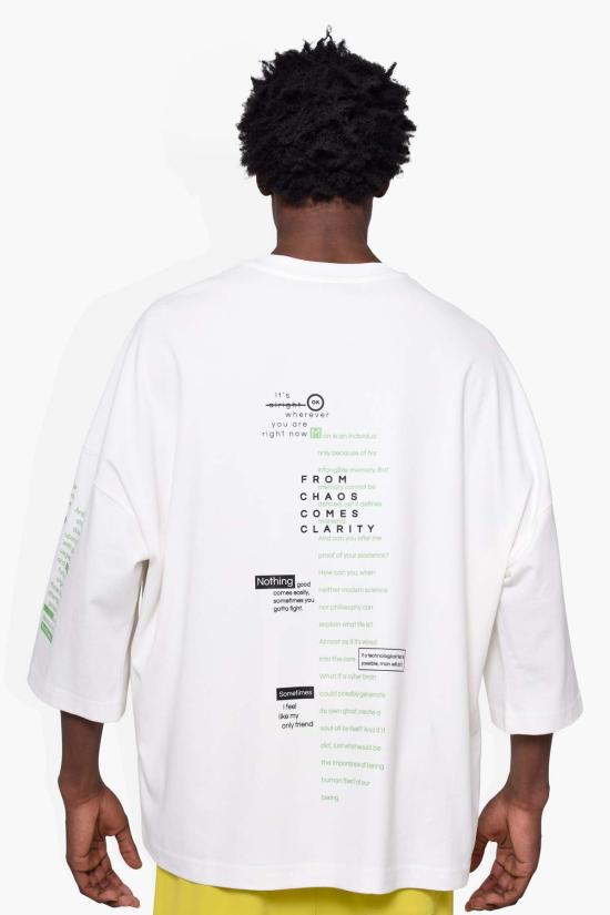  더 셀렉트 반팔 티셔츠 셀렉트 세잉스 휴즈 티 오프 화이트 - THE CELECT