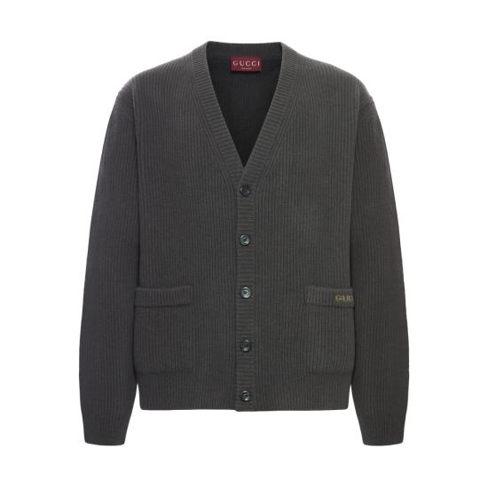 25FW 구찌 울 캐시미어 립 니트 가디건 833501 XKEYK 3019 GREEN