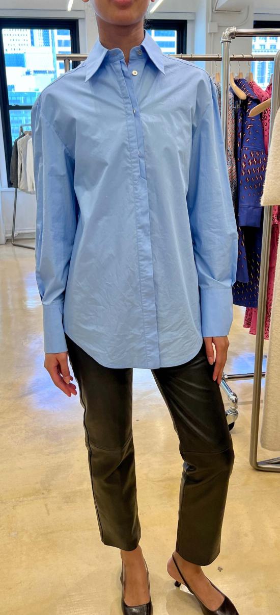  텔라 데님 셔츠 셔츠 라이트 블루