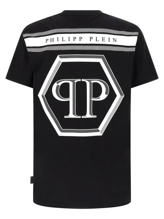  필립 플레인 탑 육각형 티셔츠 블랙 - PHILIPP PLEIN