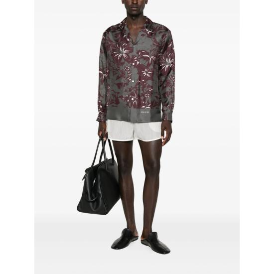 25FW 구찌 디스코 볼링 셔츠 826866 Z7ARA 1304 GREY BROWN - GUCCI