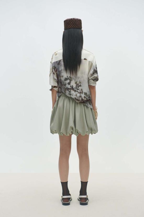  코데라 숏 스커트 Cordera 벌룬 미니 스커트 샐비아 - CORDERA