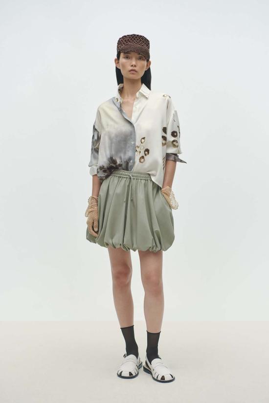  코데라 숏 스커트 Cordera 벌룬 미니 스커트 샐비아 - CORDERA