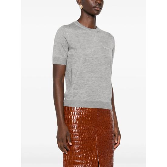 25FW 구찌 인타르시아 캐시미어 실크 탑 836747 XKEWC 1014 GREY - GUCCI