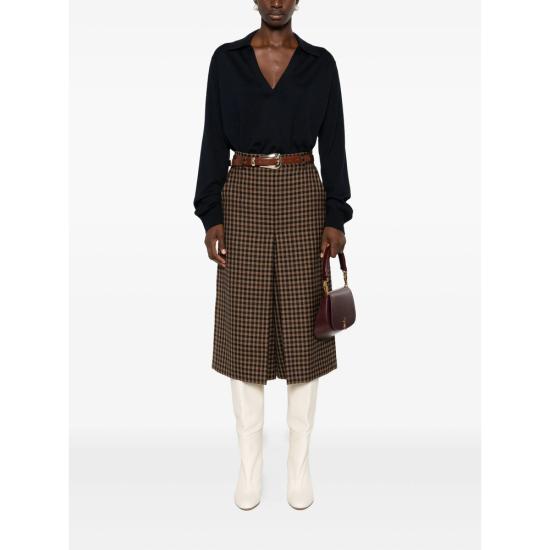 25FW 구찌 딥 브이넥 리브드 커프 울 폴로 스웨터 793883 XKFA8 4215 BLUE - GUCCI