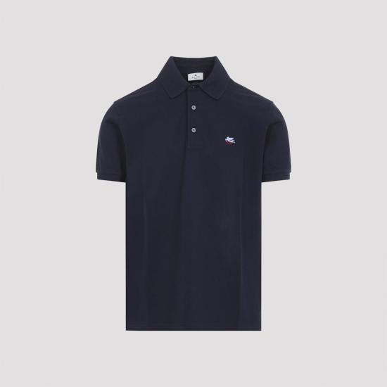  에트로 폴로 티셔츠 로마 플레인 폴로 셔츠 블루