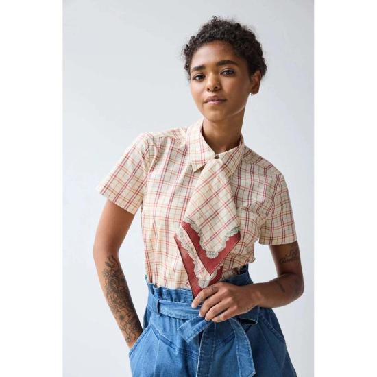  Hope for Flowers by Tracy Reece 블라우스 트레이시 리스의 Hope For Flowers 스카프 타이 버튼다운  태터솔