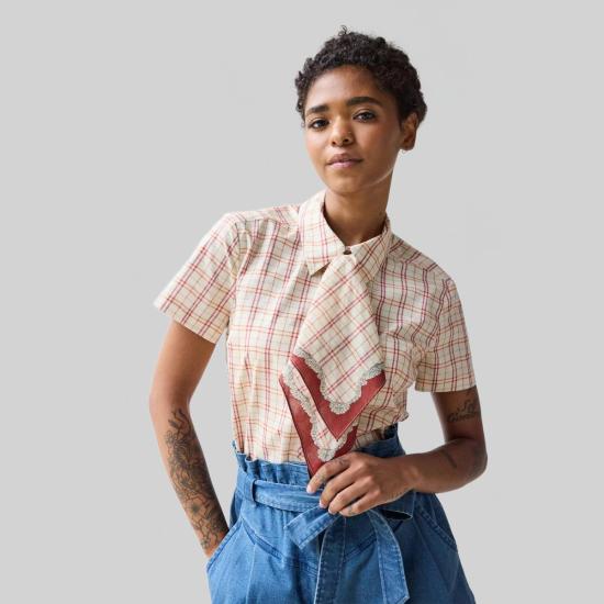  Hope for Flowers by Tracy Reece 블라우스 트레이시 리스의 Hope For Flowers 스카프 타이 버튼다운  태터솔 - OTHER BRANDS