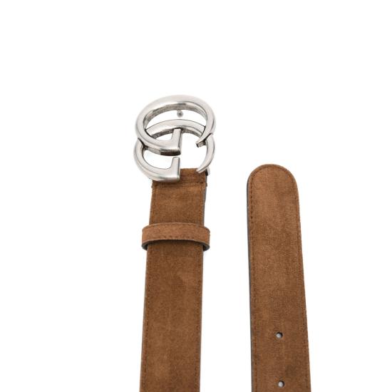 25FW 구찌 GG 마몽 씬 벨트 414516 CA00G 2835 BROWN - GUCCI