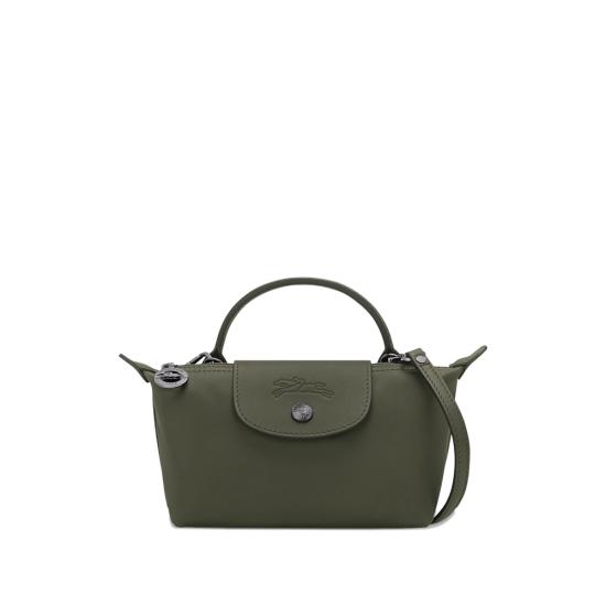 26SS 롱샴 르 플리아쥬 엑스트라 XS 레더 파우치 34205987 549 GREEN - LONGCHAMP