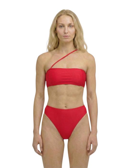  하우스라벨 비키니 수영복 Hauslabel 미드 라이즈 비키니 브리프 레드코트 - HAUSLABEL