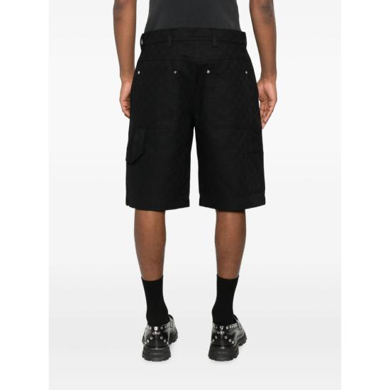 25FW 구찌 코튼 플랫 프론트 버뮤다 쇼츠 832377 XDDCG 1000 BLACK - GUCCI