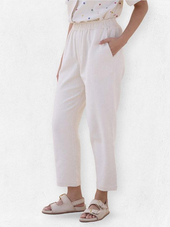  IKKIVI 스트레이트 팬츠 이키비 미즈  오프 화이트 - OTHER BRANDS