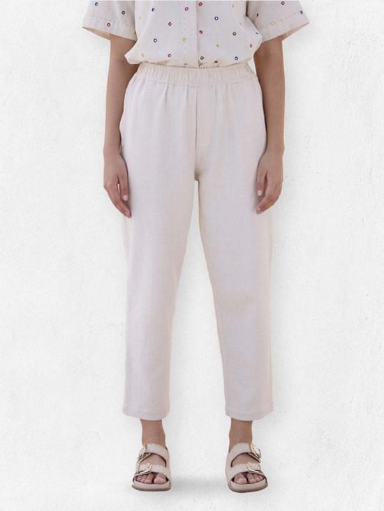  IKKIVI 스트레이트 팬츠 이키비 미즈  오프 화이트 - OTHER BRANDS