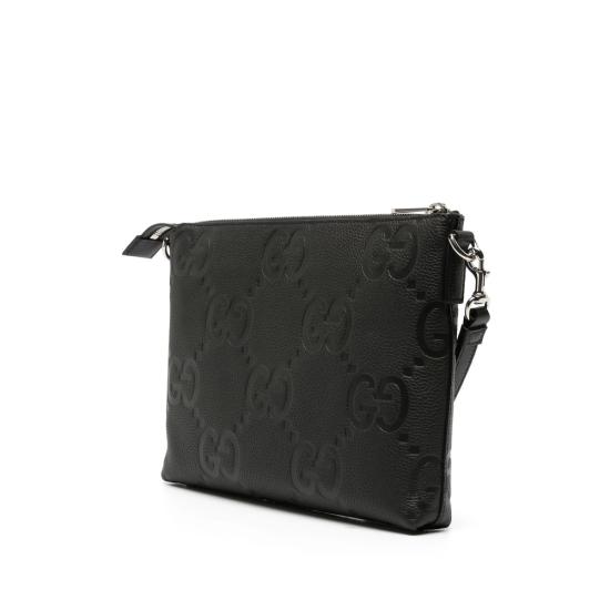 25FW 구찌 점보 GG 미디움 메신저 백 696009 AABY7 1000 BLACK - GUCCI