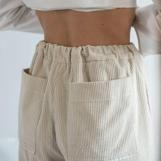 Abeline 스트레이트 팬츠 아벨린 아이보리 벨벳 코듀로이  아이보리 - OTHER BRANDS