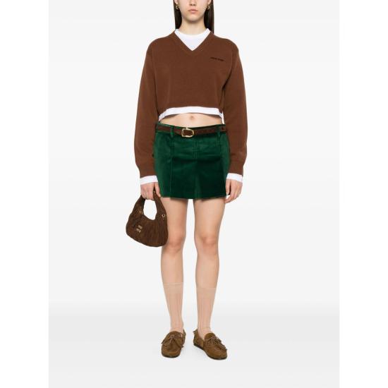 25FW 미우미우 코듀로이 미니스커트 MG2515 S OOO 13I4 F0L76 GREEN - MIU MIU