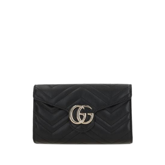 25FW 구찌 GG 마몽 체인 월렛 837745 AAET8 1000 BLACK