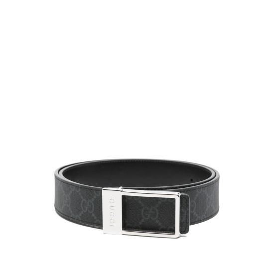 25FW 구찌 렉탱귤러 버클 리버시블 벨트 820724 92TIC 1000 BLACK