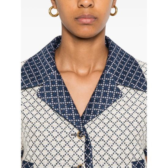 25FW 구찌 다이아몬드 코튼 부클레 자켓 826056 ZASW8 9037 NEUTRALS BLUE - GUCCI