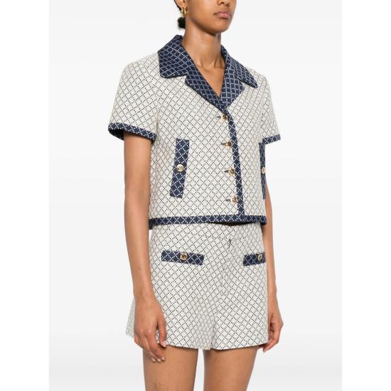 25FW 구찌 다이아몬드 코튼 부클레 자켓 826056 ZASW8 9037 NEUTRALS BLUE - GUCCI