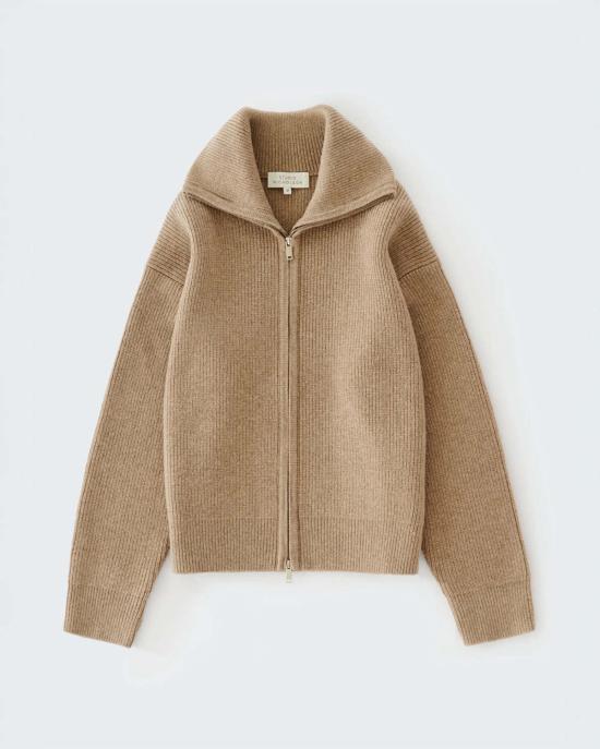  스튜디오 니콜슨 가디건 샌도스 립 지퍼 스루 점퍼 오트밀