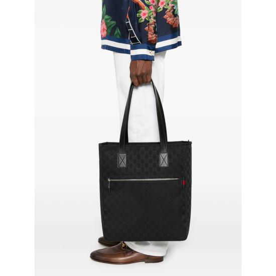 25FW 구찌 GG 캔버스 미디움 토트백 834796 FAEPS 1060 BLACK - GUCCI