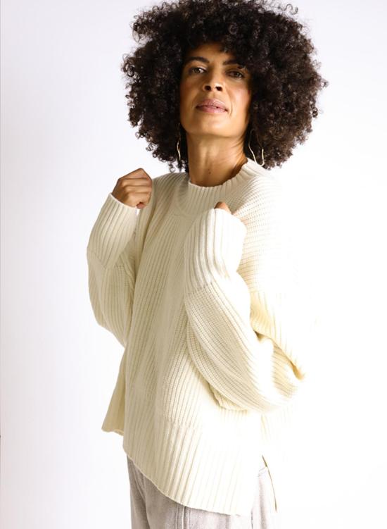  시크 콜렉티브 스웨터 Seek Collective Rebecca Sweater Natural - SEEK COLLECTIVE