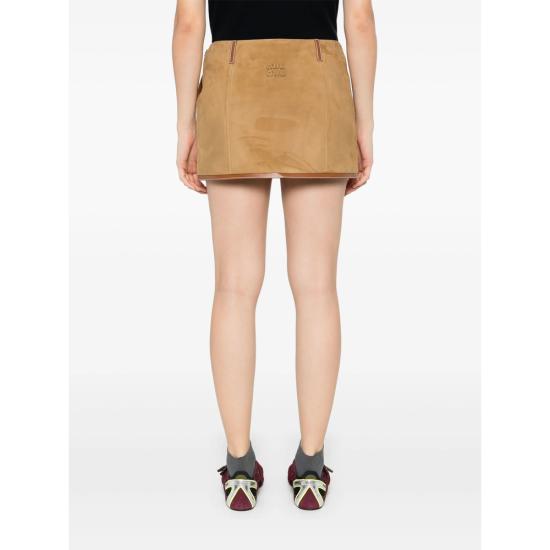 25FW 미우미우 숏 스커트 MPD811 S OOO 17QK F0JRS BROWN - MIU MIU