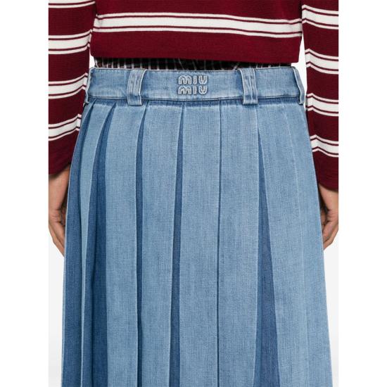 25FW 미우미우 숏 스커트 GWD279 S 231 17GG F0076 BLUE - MIU MIU