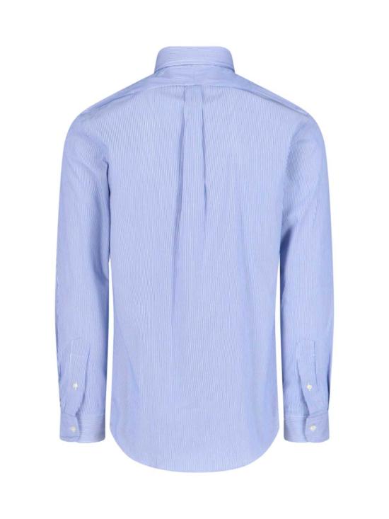  랄프 로렌 긴팔 셔츠 옥스포드 로고  2866 블루/화이트 헤어라인 스트라이프 - RALPH LAUREN